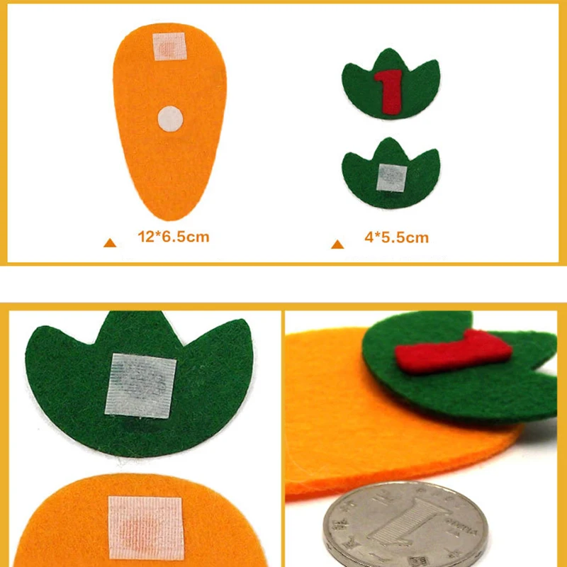 Montessori Toys Math Digital Matching Game Carrot Number 1-10 Counting Toys For Children Preschool Educational Learning 3 Years