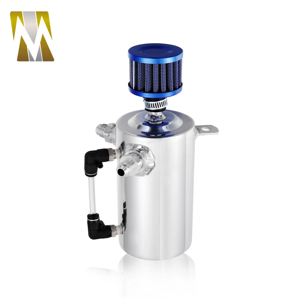 1PCS Auto replacement Parts 0.5L Car Polished Oil Reservoir Tank with Blue Air Filter Aluminum