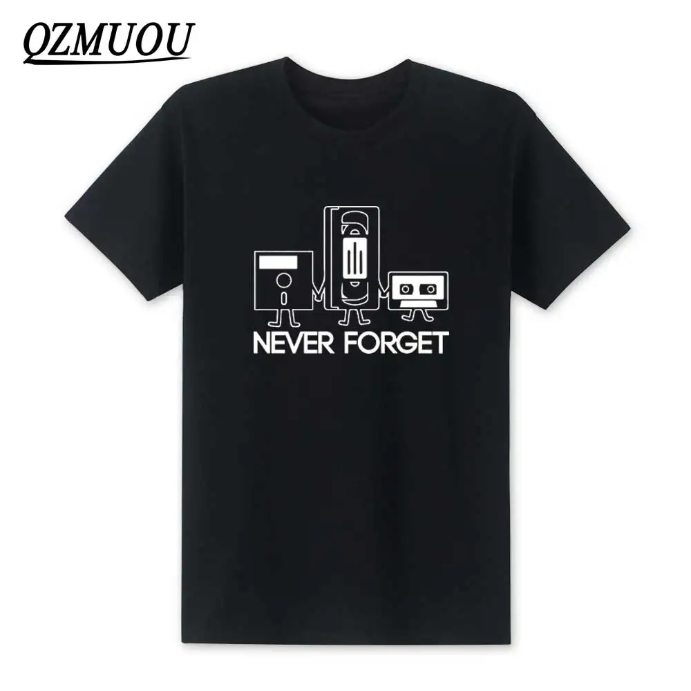 

2019 New Fashion Never Forget Floppy Disc VHS Cassette Tech Geek Print T Shirts T-shirts O Neck Male Short Sleeve Tshirts XS-XXL