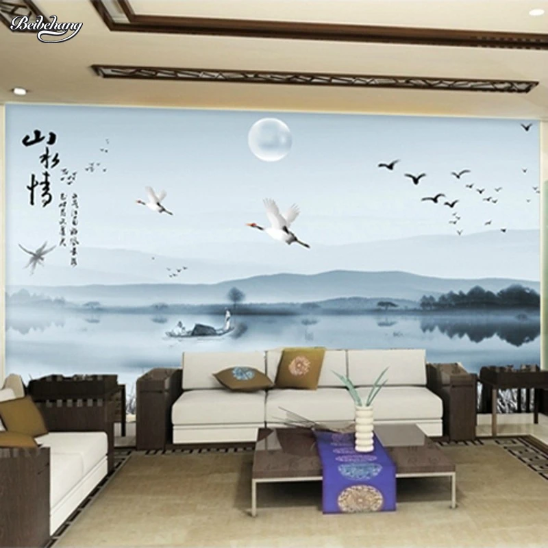 

beibehang papel de parede para quarto background wallpaper bedroom large TV backdrop mural painting Ink G281 wallpapers mural