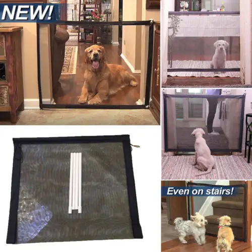 

1Pcs Black Magic-Gate Portable Folding Safety Guard Mesh Magic Net Gates Grates for Pets Dog Cats