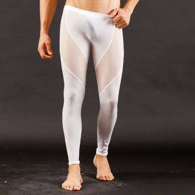 Высококачественные мужские сексуальные сетчатые прозрачные штаны для отдыха, сексуальные длинные штаны, прозрачные сетчатые колготки, леггинсы для крутых мужчин, Гей Нижнее белье