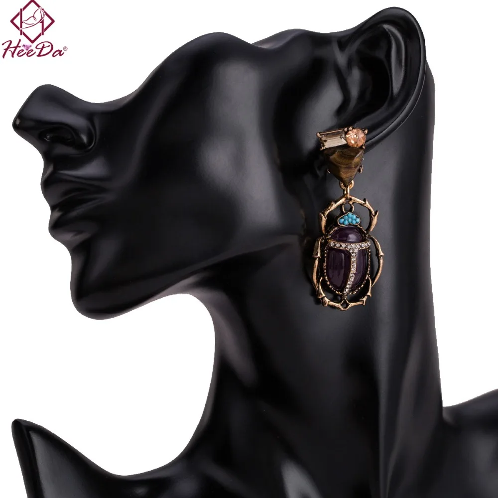 

Heeda Kpop Hyperbole Resin Insect Earrings Vintage Creative Big Name Star Earring 2018 New Personality Women Punk Accessories
