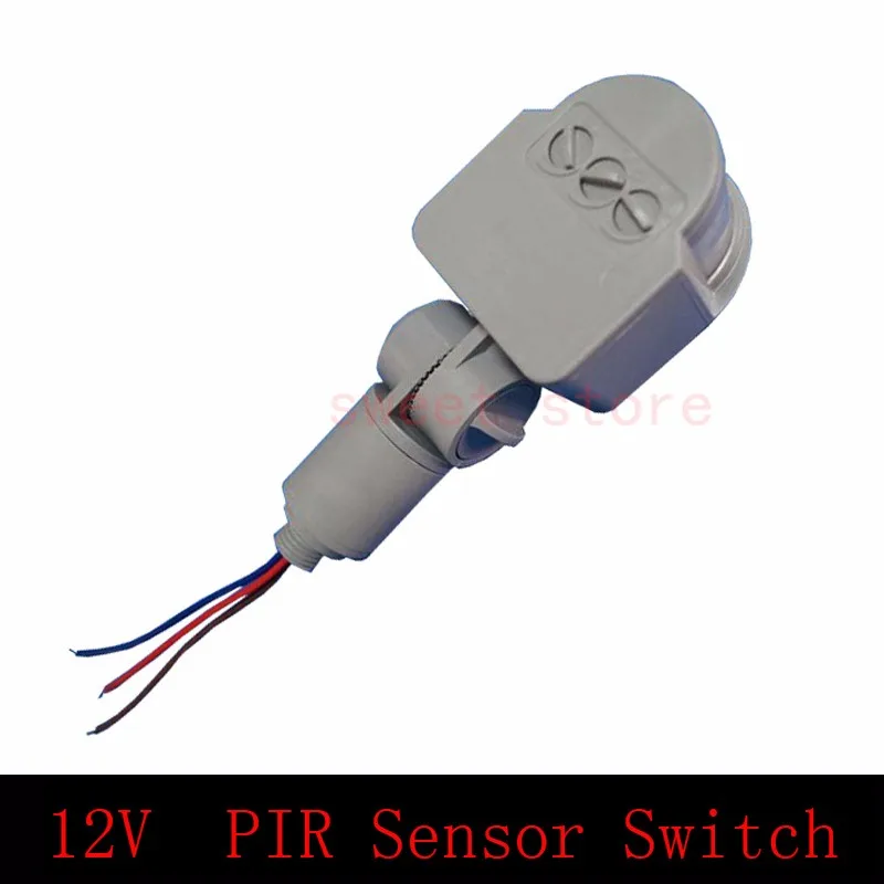 Newest! 180 degree Adjustable LED DC12V Infrared PIR Motion Sensor Detector Wall Light Switch 12M 1pc (3)