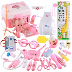 37 шт. pcs Дети ролевые и игровые эмуляции доктор Play-set ролевые игры медицинский комплект для детей-розовый