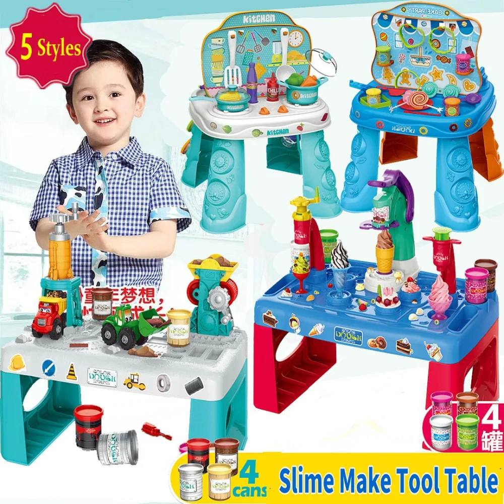 

Modeling Clay Slime Make Tool Table Diy Plasticine and Tool Kit Soft Clay ICE CREAM/Sweet Play Dough kids Learning Girl Toys