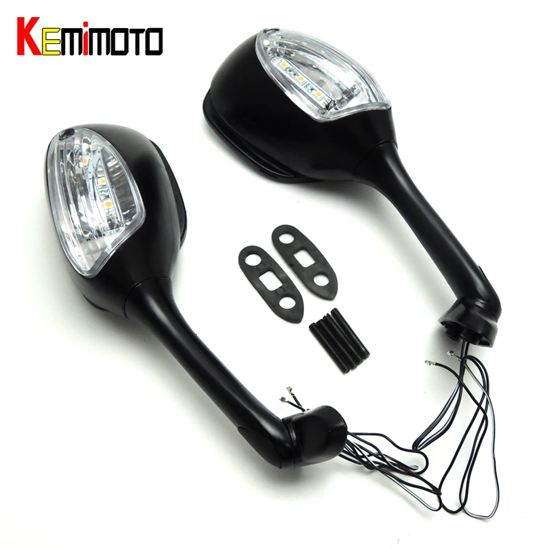 

KEMiMOTO motorcycle rearview mirror with LED Turn signal for Suzuki GSXR600 750 2006-2010 GSXR1000 2005-2008