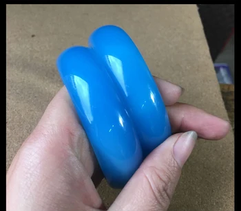 

Pure Natural Blue Chalcedony Agate Bracelet Retro Jewelry Gems Accessories Gifts Wholesale Fine Blue Bracelet