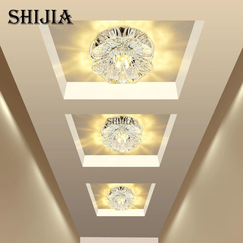 Us 7 14 40 Off Corridor Mirror Ceiling Lamp Aisle Veranda Lighting Down Crystal Mordern Flush Mounted Led Ceiling Lights For Living Room In Ceiling