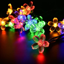 Holiday Lighting Solar Powered 4.8M 15.75FT 20 Leds Outdoor Cherry Blossoms Christams String Lights Garden Solar Light