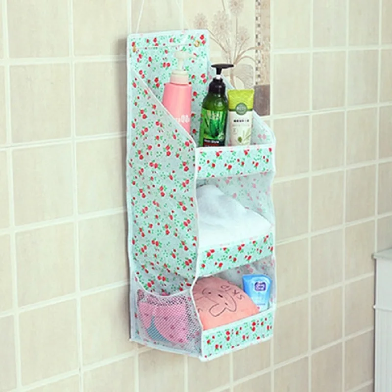 التخزين كيس ماء الحمام الجدار شنقا منظم حقيبة التخزين المنظم 3 طبقات الزينة حامل ل عودة الباب جدار
