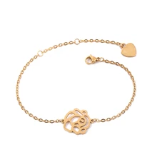 Модный женский браслет с цветком камелии, 3 цвета, браслеты из нержавеющей стали, не выцветают, подарки для ручной работы