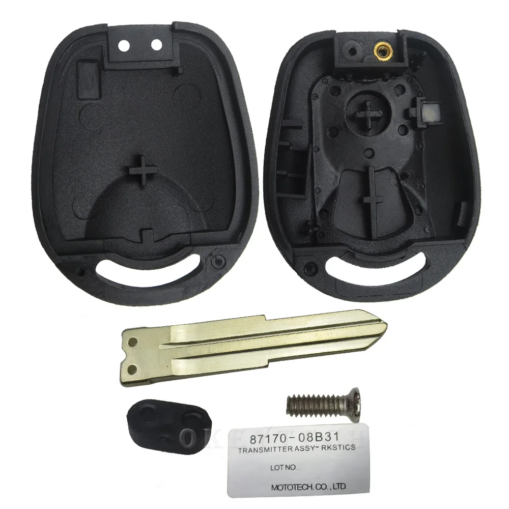 OkeyTech 2 кнопки автоматический ключ пустой корпус брелок для Ssangyong Actyon Sport Kyron Rexton с невырезанным лезвием дистанционный ключ Замена оболочки