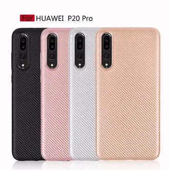 

50pcs/lot free shipping Carbon Fibre PU stick Soft TPU Case Cover For huawei P20/P20 PRO/P20 Lite/Nova 3E/P20 PLUS