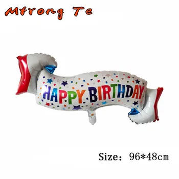 

50pcs 96X48cm Happy Birthday Strip aluminum Foil Balloon Birthday Party Decoration Globos Kids Toys Balloons Infantiles Air Ball