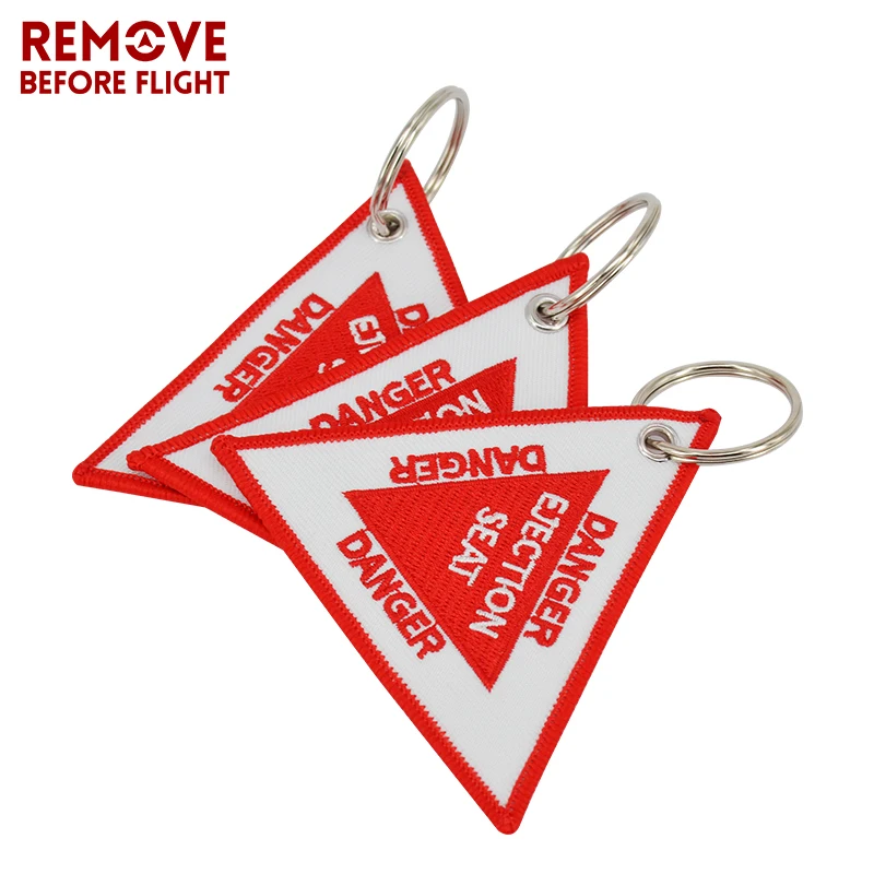 Triangle Ejection Seat Key Chain Bijoux 9CM Key Chains for Motorcycles and Cars Embroidery Key Fobs OEM Keychain Bijoux Key Tag (9)