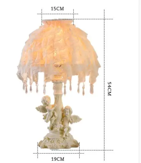Средиземноморский Белый Настольная лампа принцесса комната прикроватные кружевной ткани ночник смолы освещения красоты настольные лампы