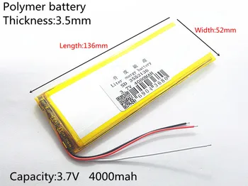 

4000mAh 3.7V 3552136 (polymer lithium ion Battery Replacement Tablet Battery for tablet pc 7 inch MP3 MP4