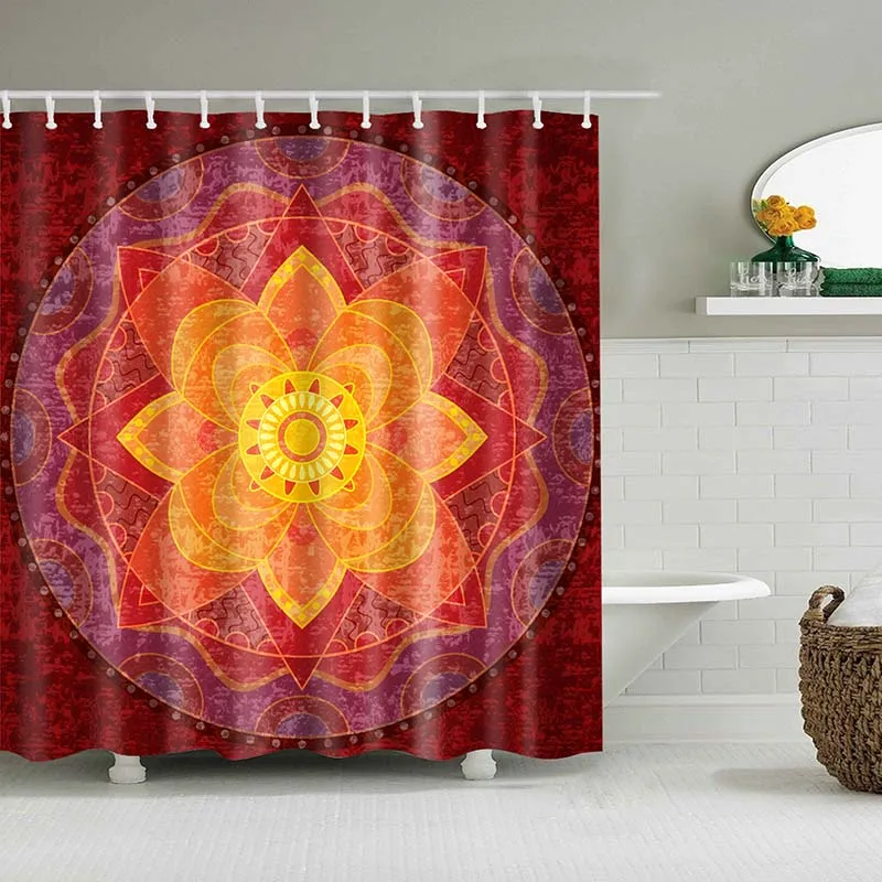Premium Indian Mandala Flower Shower Curtains for Bathroom 12+ Different Designs