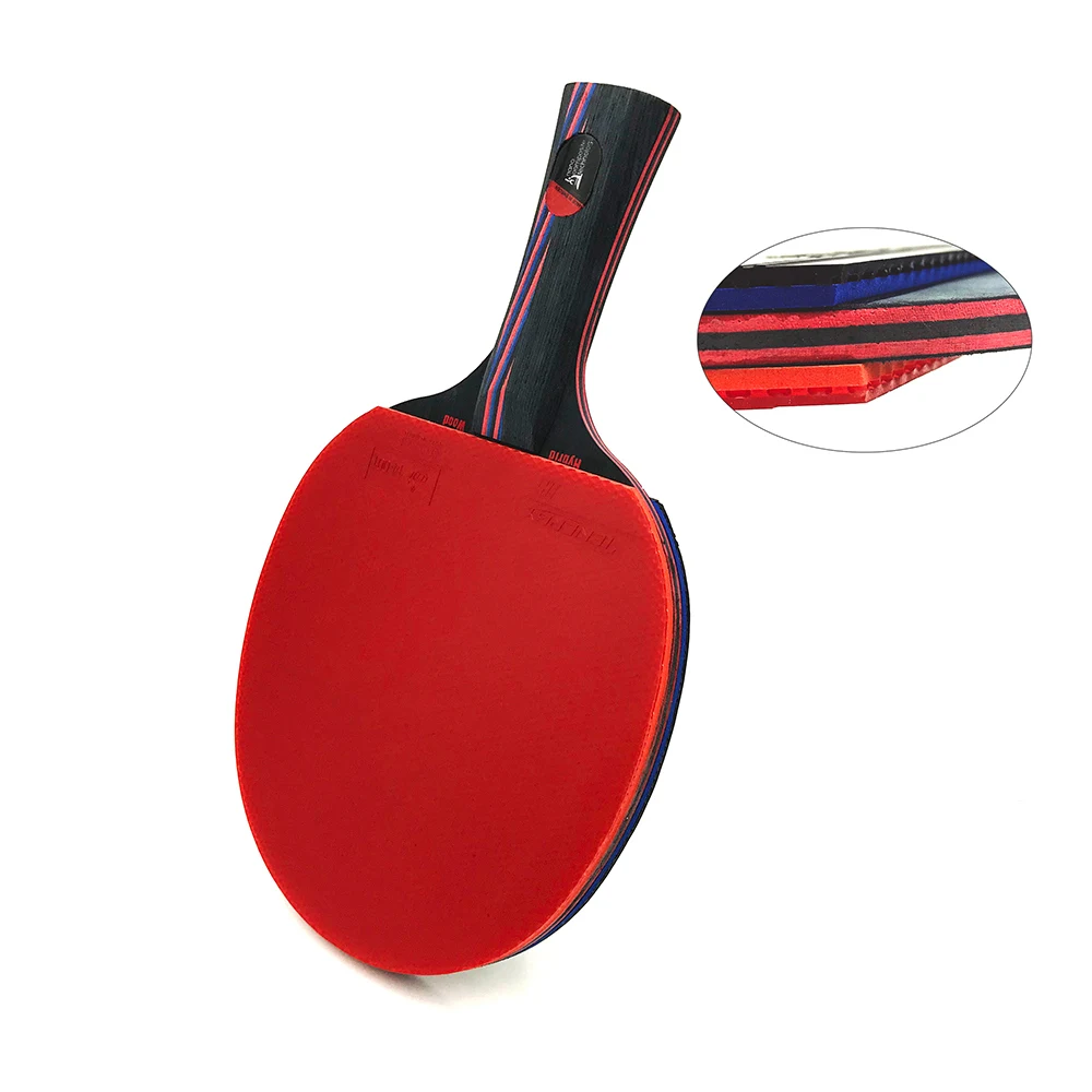 الهجين الخشب 9.8 العلامة التجارية جودة تنس طاولة مضرب مزدوجة الوجه البثور في الأزرق المطاط بينغ بونغ مضرب تنيس دي ميسا