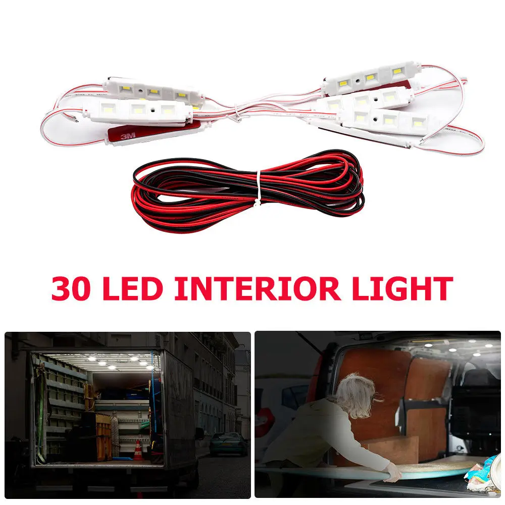 Car Light Kit Interior 12V White 30 LED 5630 SMD For LWB Van Sprinter Ducato Transit 14w Vans