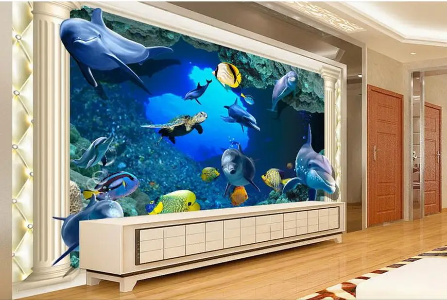 

customize luxury wallpaper The underwater world 3d wall murals wallpaper home decor living room photo mural