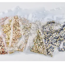 1440 шт микс 6 размер блестящий кристалл AB стеклянные стразы для ногтей 6-20# плоская задняя сторона круглые украшения для ногтей камни не исправление Стразы Алмаз