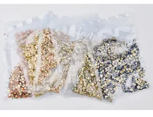 1440 sztuk Mix 6 rozmiar połysk kryształ AB szklany pilniczek do paznokci Rhinestone 6-20 # płaski powrót okrągły ozdoba do paznokci kamienie bez mocowania na gorąco Strass diament