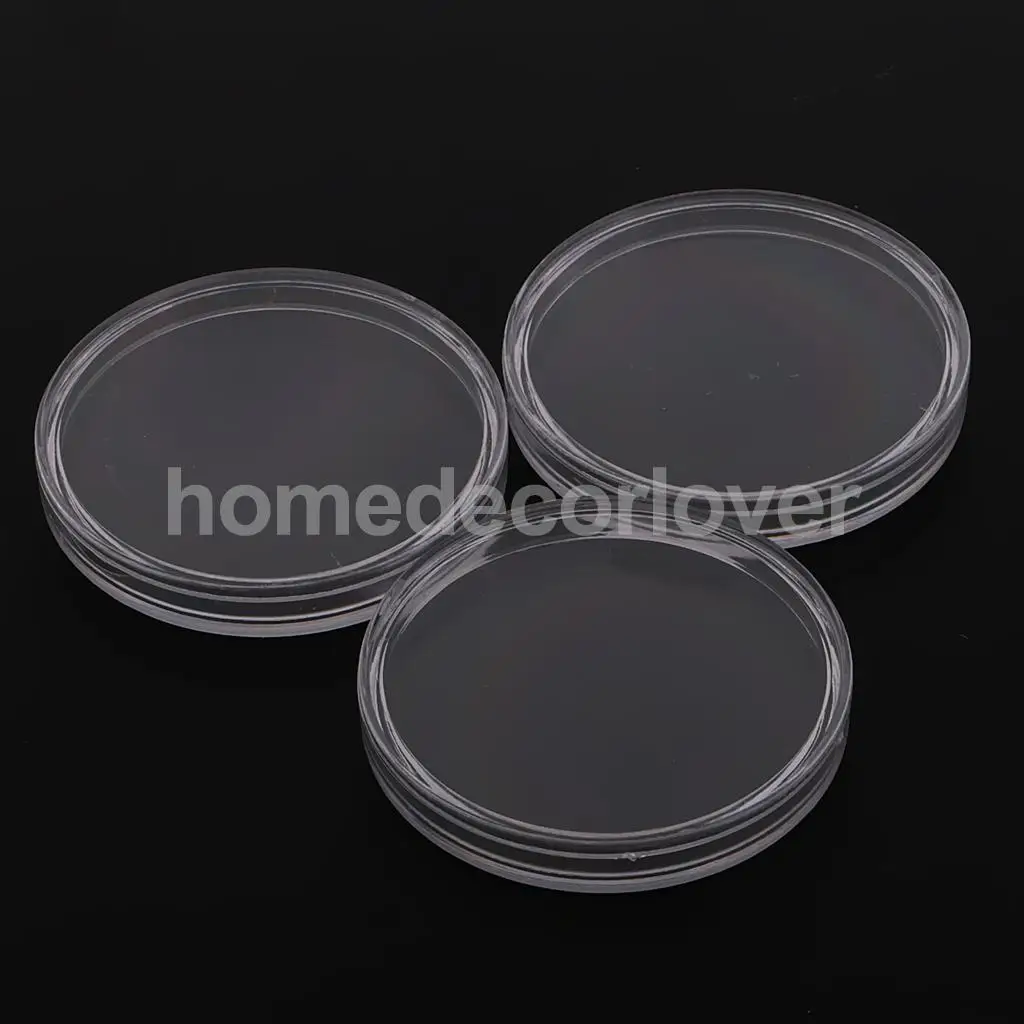 300Pcs Clear Round Coin Capsules Case Box Holder Protectors for Collection 19mm 28mm 36mm