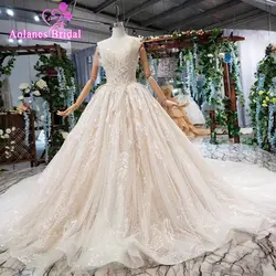 Роскошный халат De Mariee Princesse De Роскошные 2019 блестящие кружевные аппликационные цветы с бисером роскошное бальное платье свадебное платье