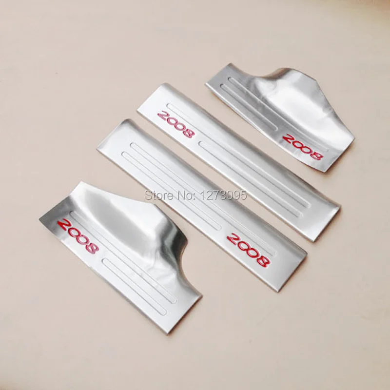 For 2015 Peugeot 2008 Stainless Steel Interior Scuff Plate Door Sill Styling Accessories 4pcs/set