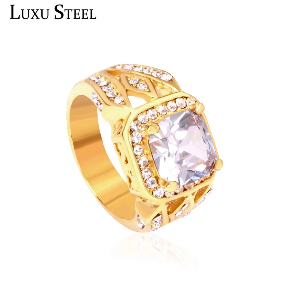 

LUXUSTEEL Classic Engagement Rings Size 9-11 Fashion Charm White Cubic Zirconia Female Wedding Rings Bijoux Gift Wholesale Party