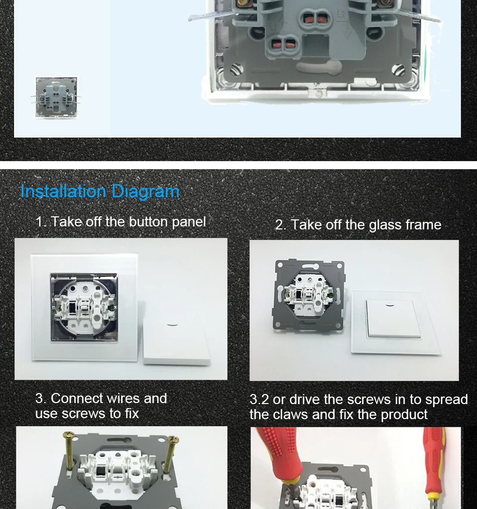 Schuko Tomada UE com Garras, Painel de