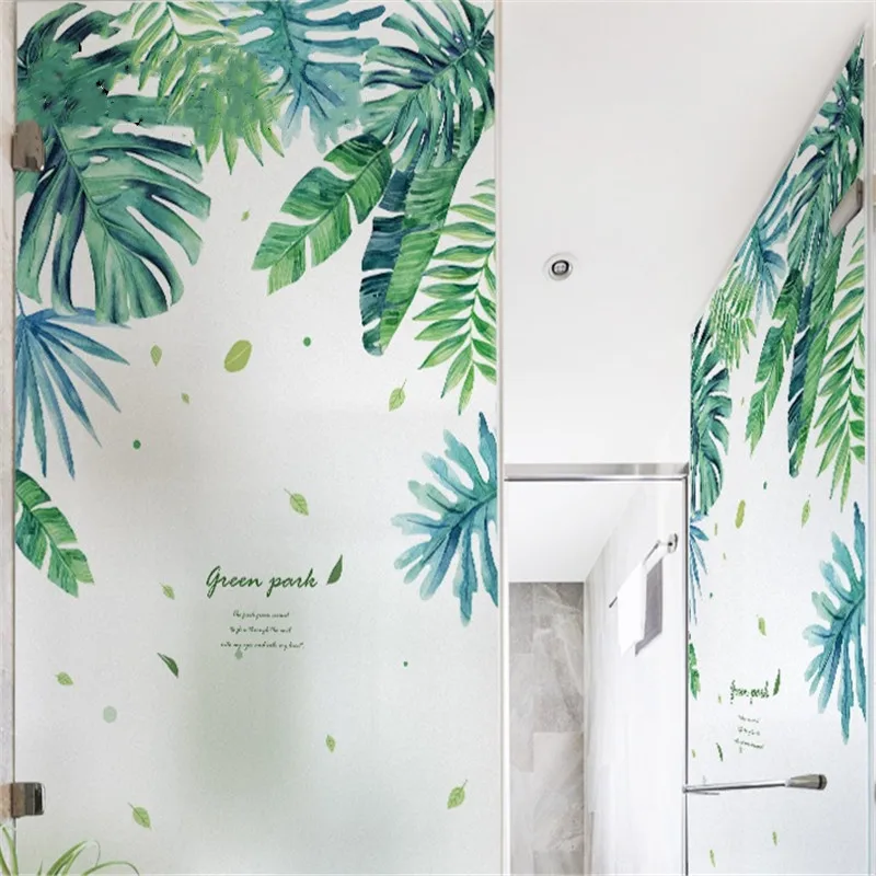 Водонепроницаемая оконная пленка Nortic Green Leave Home матовая непрозрачная абразивная