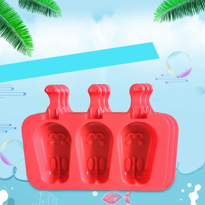 

New Style (1pc/lot) Silicone Popsicle Mold 12 cartoon Shape Cat Bear Monkey Rabbit Heart Ice Cream Mold send 20pcs wood stick