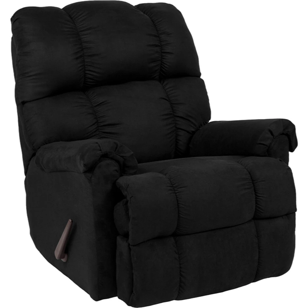 Riverstone Sierra Black Microfiber Rocker Recliner