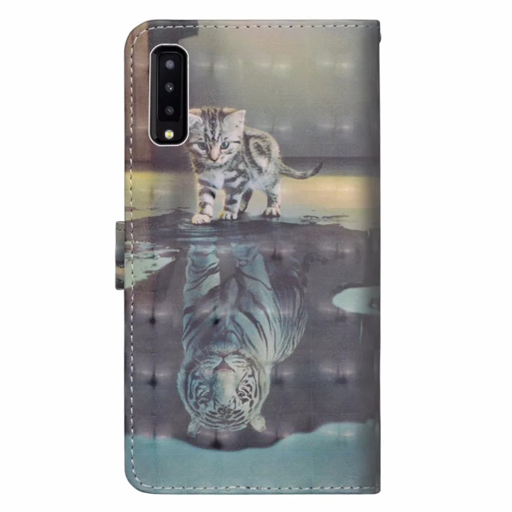 Для samsung Galaxy A7 3D Etui Флип кожаный СПС Fundas samsung A7 SM-A750F A750 крышка с рисунком панды кошелек, чехол