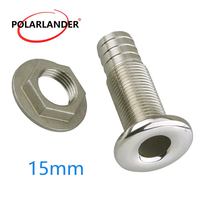 Junta de Drenagem Tubo de Drenagem Conector de Aço Mangueira de Prata Encaixe de Farpa para Barco Através do Casco Tubo Inoxidável Marinho - 2 Iate 1.5mm 316 1 13 Cheap Equip. marít.