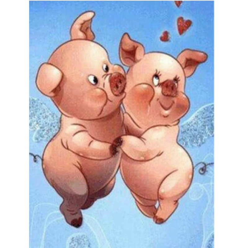

Needlework Diy Diamond Painting Cross Stitch Diamond Embroidery Cartoon Pigs mosaic Full Square wedding decorationBK-3975