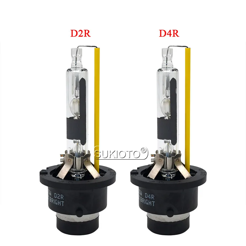SUKIOTO Car xenon Headlight bulbs D2S D2R D4S D4R 55W 5500K Fast Bright xenon white hid lamps metal D2S hid projector lens lamp (2)