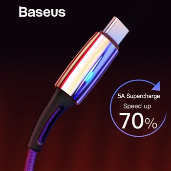 Baseus 5A Supercharge USB Cable Type-C Cable for HUAWEI P20 Lite P20 Pro Light USB C Cable for Samsung One Plus Xiaomi Data Cord