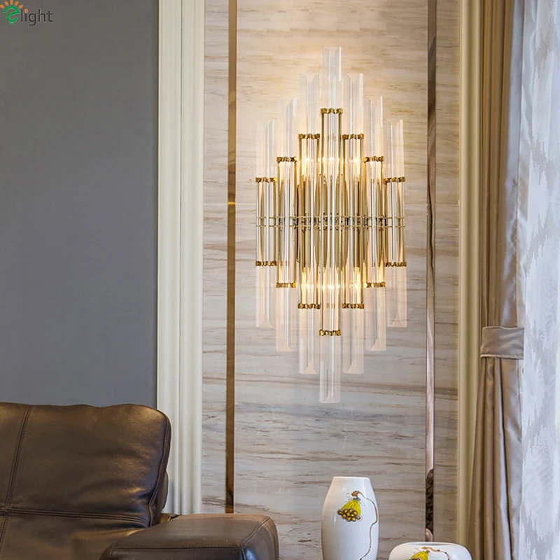  Modern Lustre Crystal Led Wall Lamp Gold Metal Bedroom Led Wall Lights Fixtures Living Room Led Wal - 32829843875