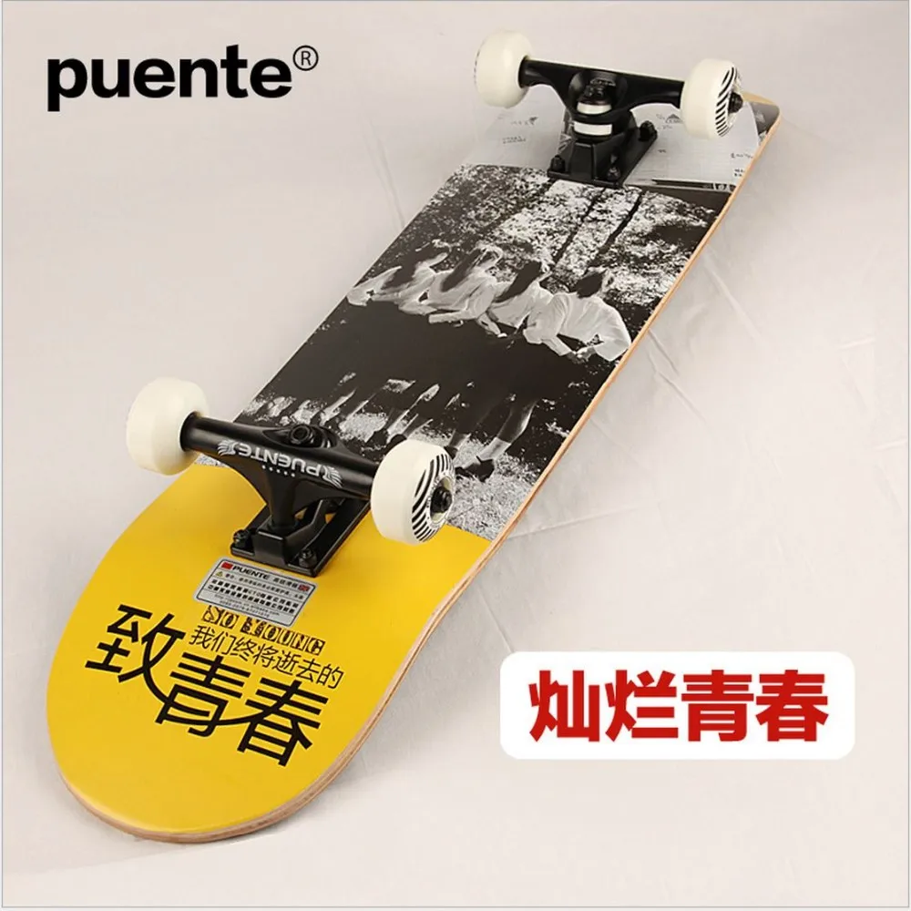 Qualitycanadian клен граффити скейтборд 78.5*19.5*10 см Longboard мужчины девочек doublerocker monopatin Улица Skate предел скейтборд