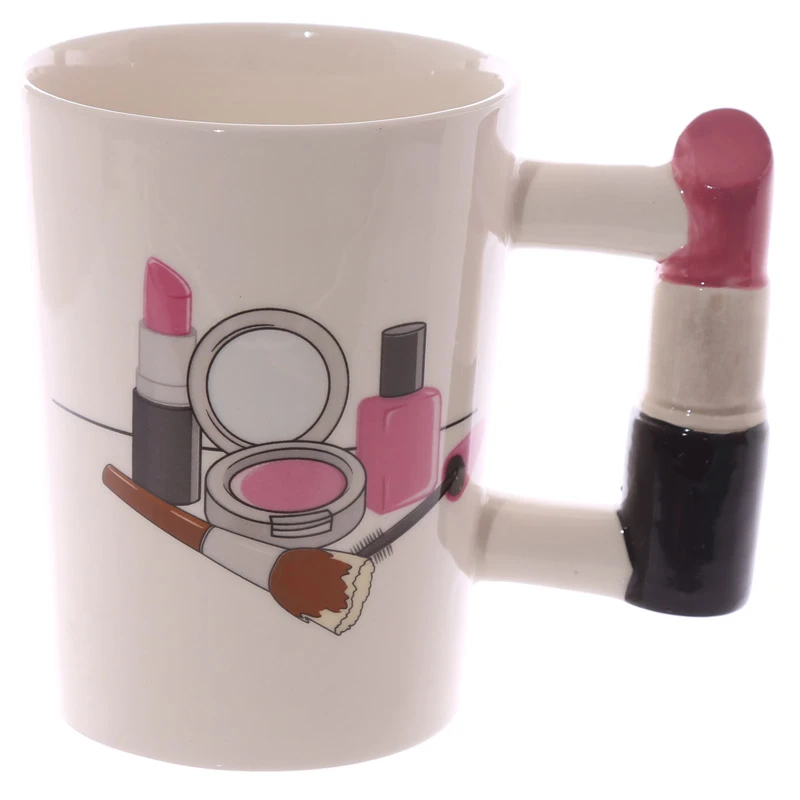 Tazas creativas de cerámica para maquillaje, tazas de té para oficina,  café, Addict, lápiz labial, amante, vaso de zumo de leche, regalo para  novia, novedad|cup gift|cup mugmug coffee - AliExpress