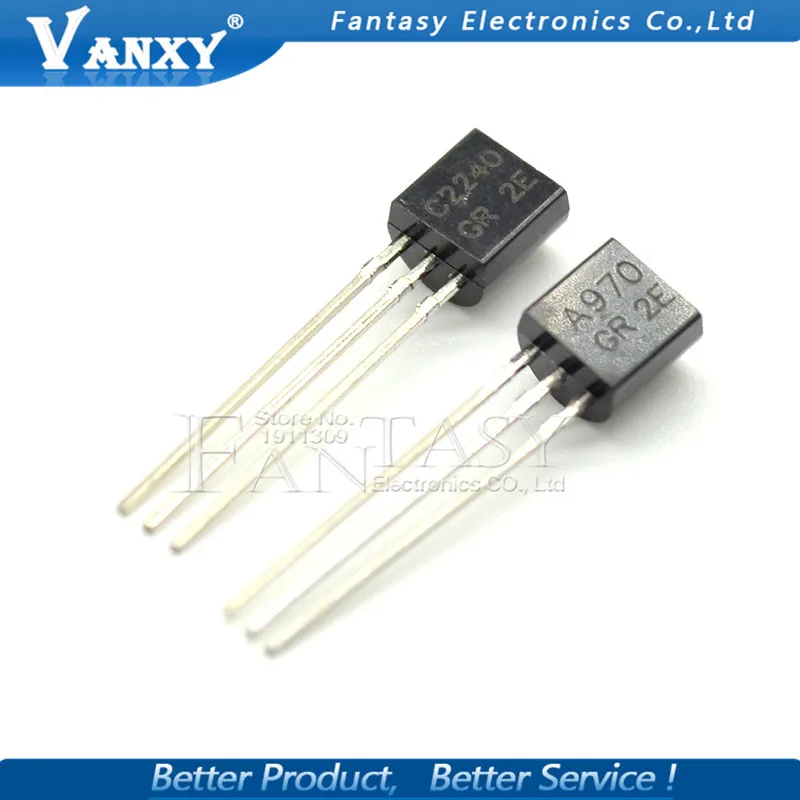 100 шт. 2SA970 2SC2240 TO92 (50 * A970 + 50 C2240) до 92 биполярные транзисторы BJT NPN новые и