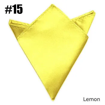 

Men Solid color handkerchief Pocket Square lemon Weding Satin