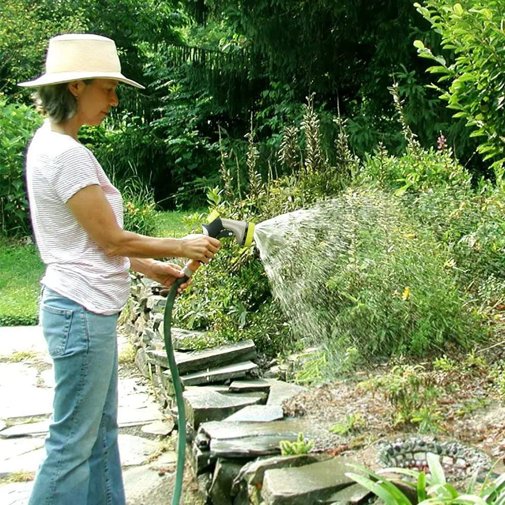 Насадка для садового шланга, Распылительная насадка, насадка для воды с 8 регулируемыми поливами, противоскользящая и Ударопрочная