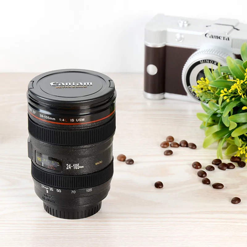 Classical Camera Mug SLR Camera Lens Plastic Cup 24 105mm 1 1 Scale