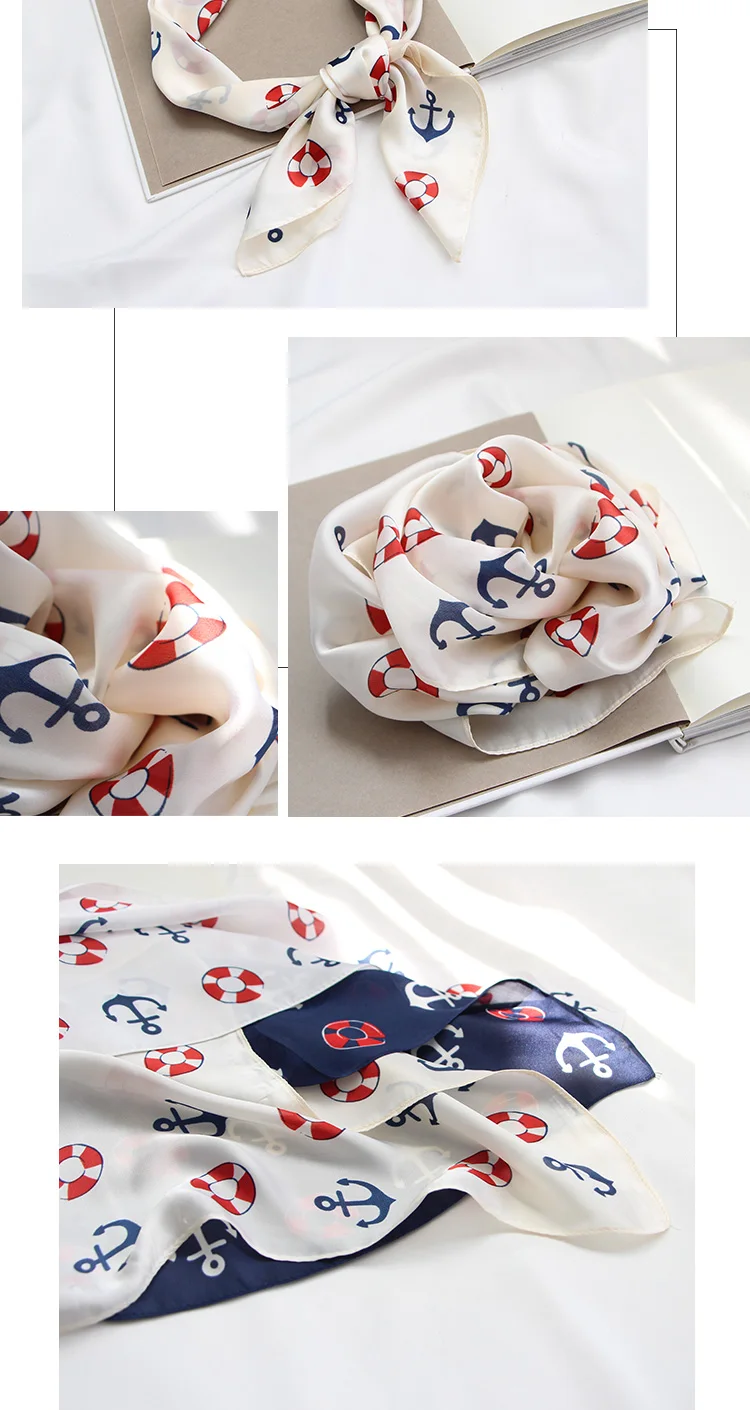 Квадратный шарф женский корейский Дикий декоративный шарф шарфы женский темно-синий ветер морской прицел декоративный шарф Корейская версия