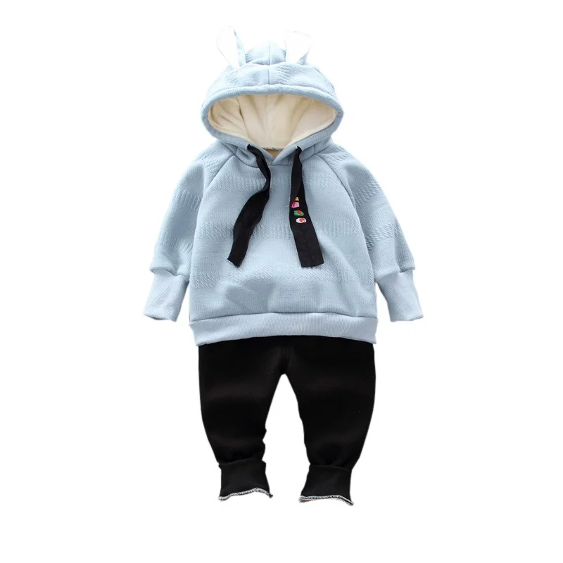 

Spring Toddler Girl Clothes Set Winter Warm Long Sleeve Baby T-Shirt Hooded+Pants 2PCS Kids Clothes For Girls